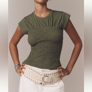 Anthropologie Maeve Smocked Muscle Top NWT!